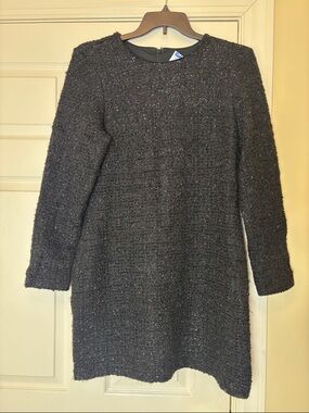 knee length dresses for ladies Black Wrap Dress - Smocked Long Sleeve Dress main image 1